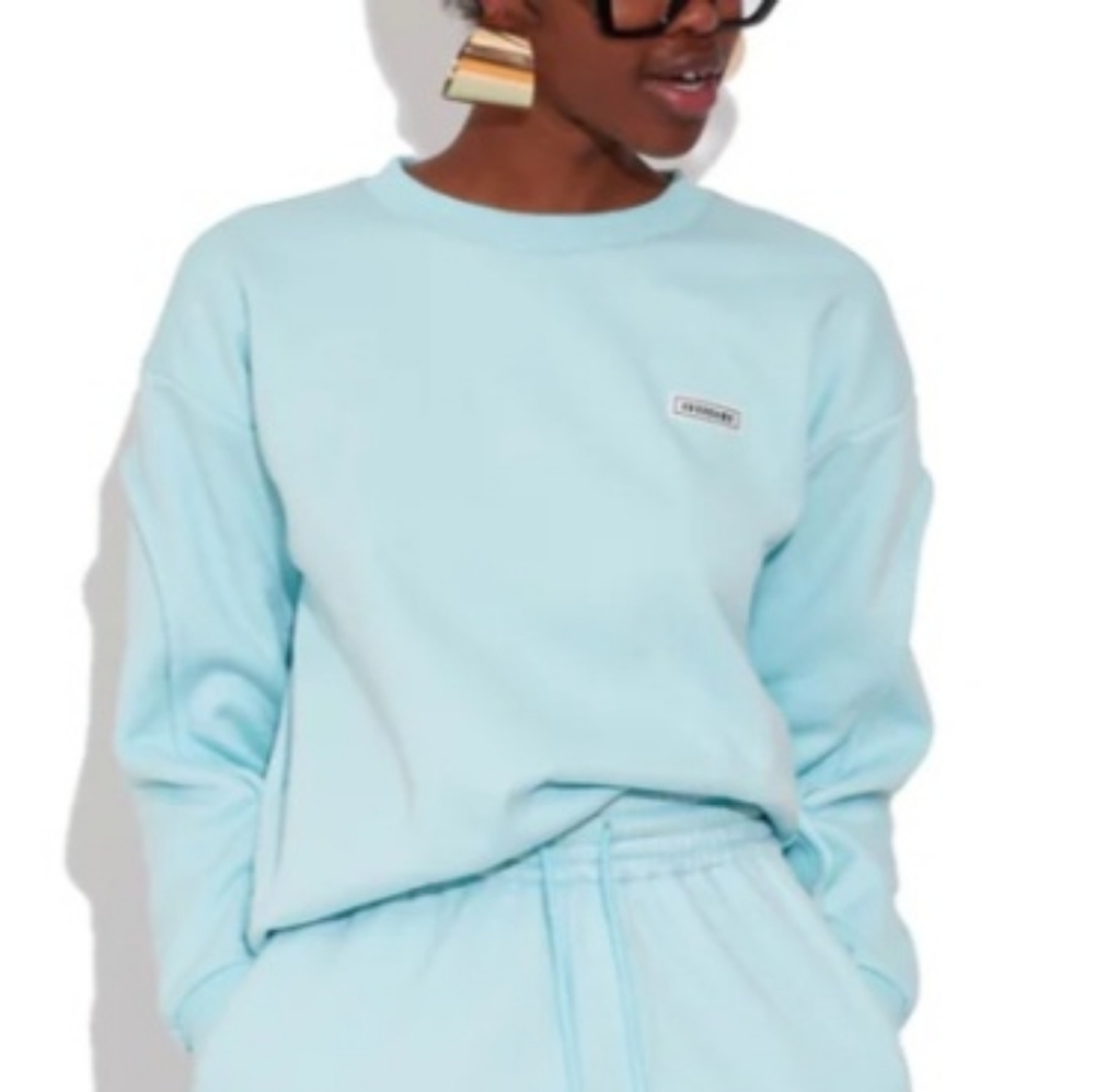 BBXBRAND Powder Blue Luxury Crewneck Sweatshirt Oversized XL